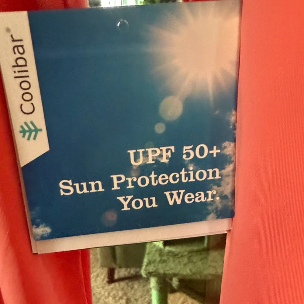 Coolibar David Leadbetter Golf Polo Long Sleeve UPF 50+ Coral Pink XS NEW - Picture 3 of 7